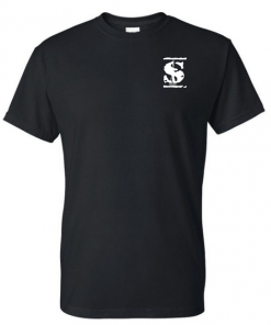The Surge Affect  Black Tshirt with White podcast logo